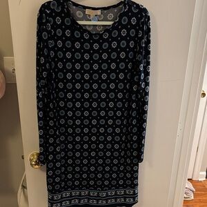 Michael Kors Elegant Blue Patterned Dress